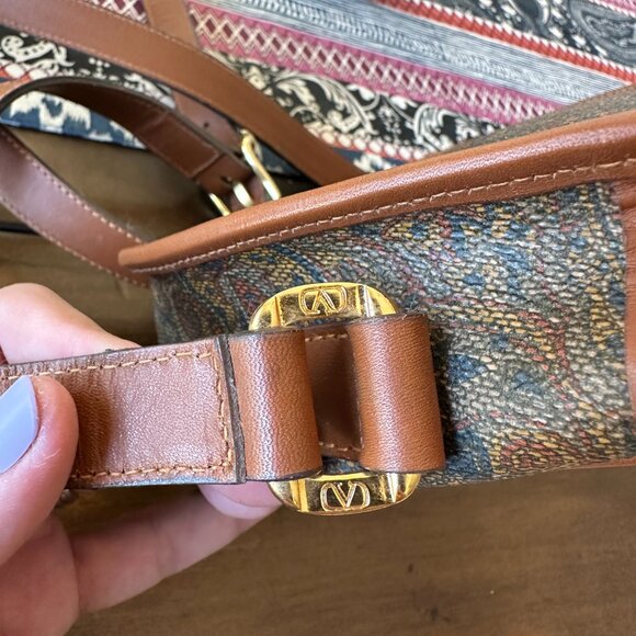 Valentino Garavani Paisley Small Canvas Coated and Leather Crossbody, Vintage - Picture 12 of 13